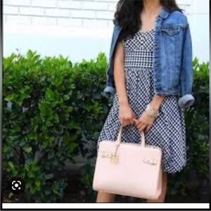 NWT J CREW GINHAM BUBBLE DRESS BLACK/WHITE.